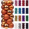 Emopeak 24Pcs Christmas Balls Ornaments for Xmas Christmas Tree - Mini Shatterproof Christmas Tree Decorations Hanging Ball for Holiday Wedding Party Decoration (Orange, 1.2"-3.1CM)